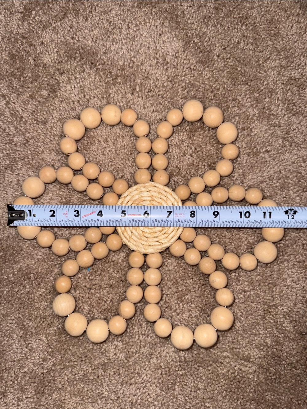 Beaded Flower Wall Décor Set - Natural Wood Tone - Picture 2 of 4